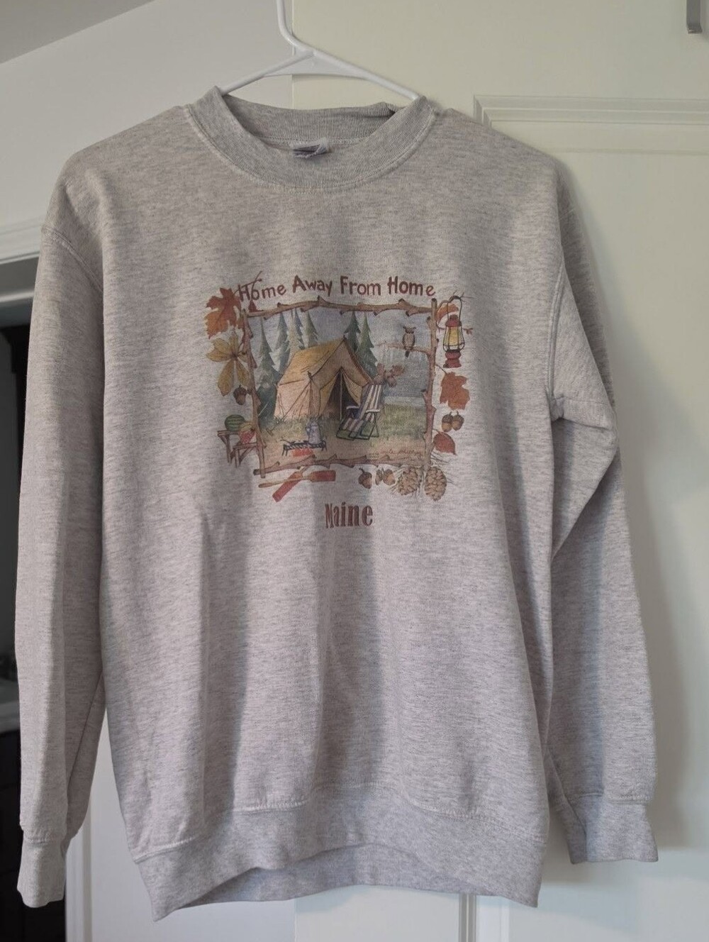 Maine 'Home Away From Home' Gray Crewneck Sweatshirt